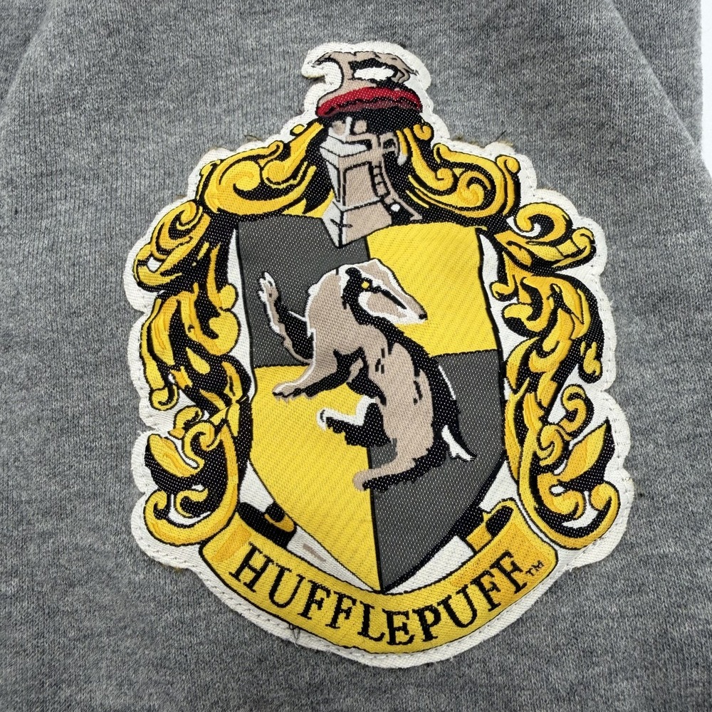 Universal Studios Harry Potter Hufflepuff Sweatshirt Grey Raglan Large L - Picture 4 of 8